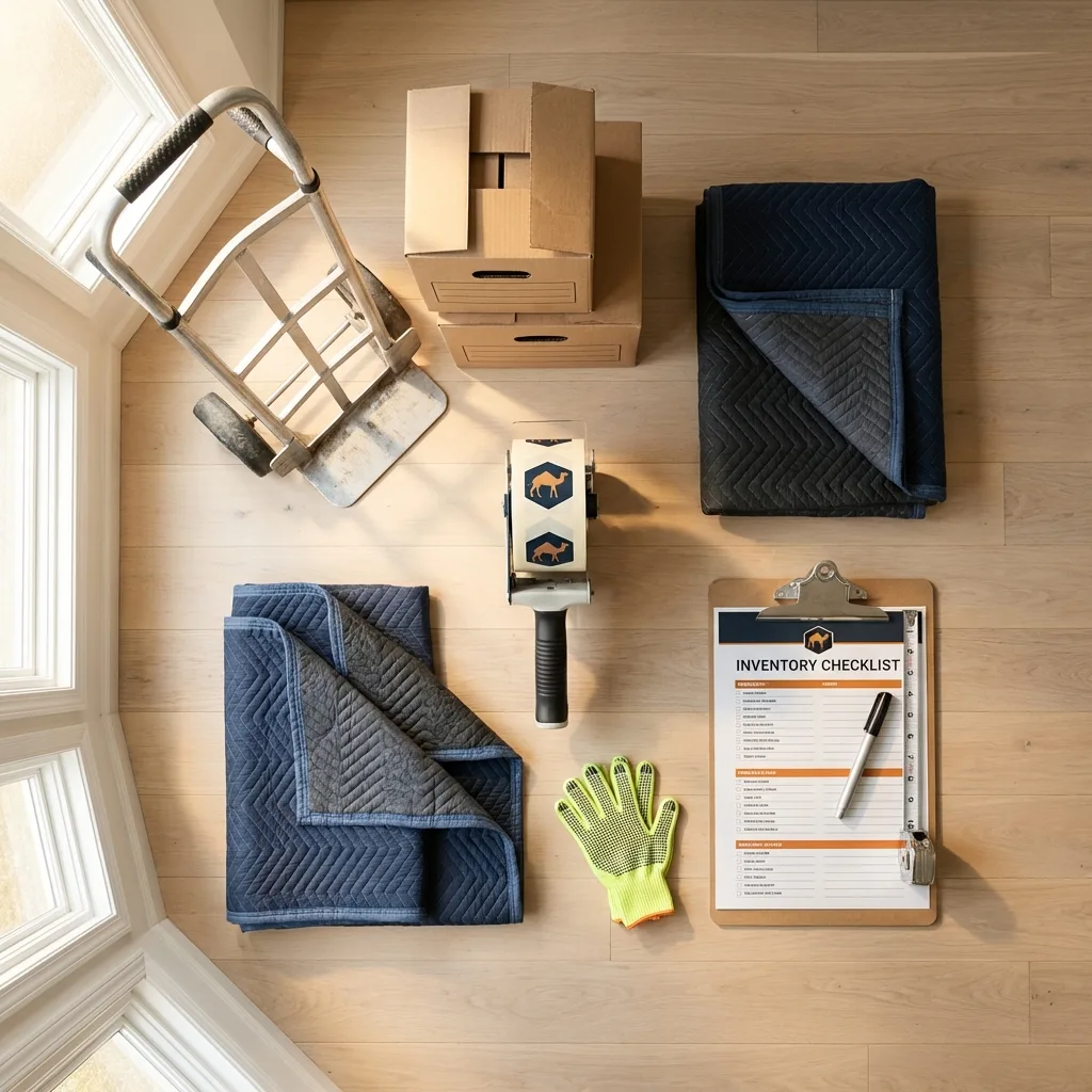 Professional moving supplies and packing materials layout for Westmoreland residential relocations